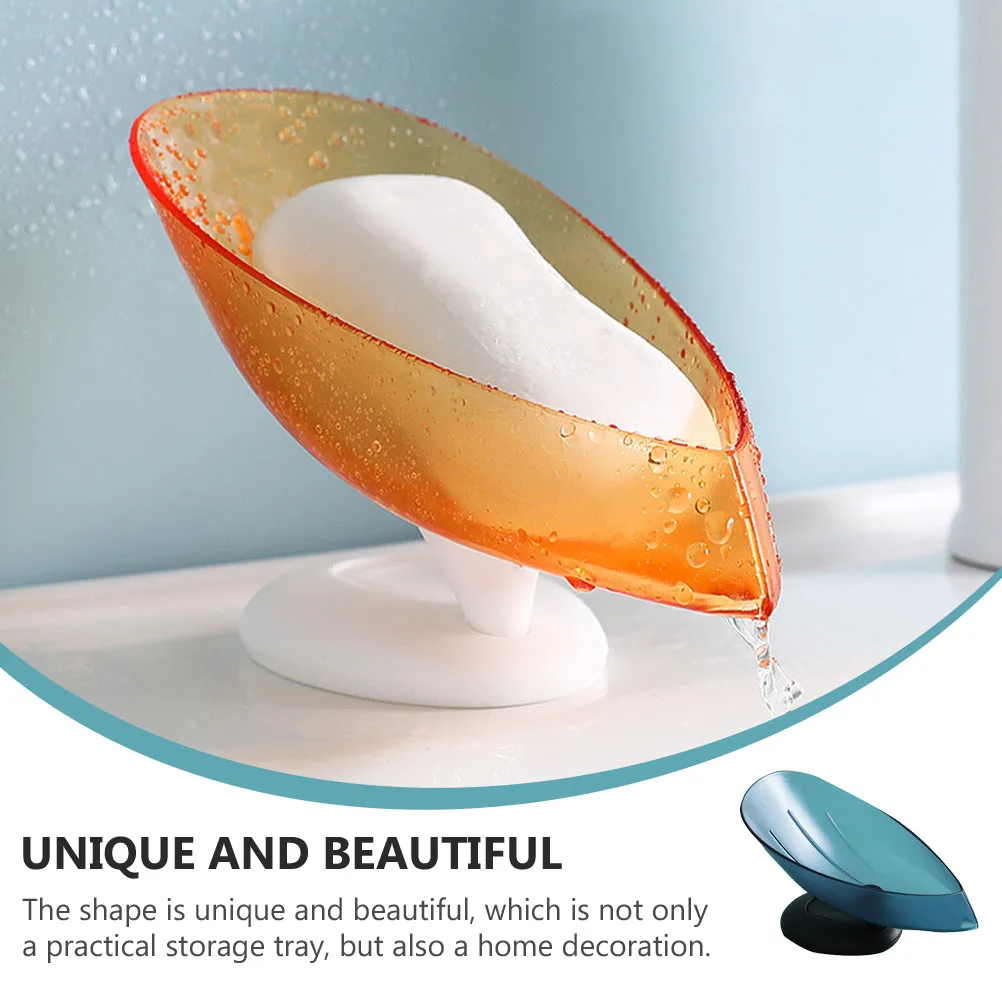 

3pcs Dishes Suction Cup Soap Holder For Kitchen Bathroom Plastic Soap Box Drainage Storage Shelf Sponge Container Random Color