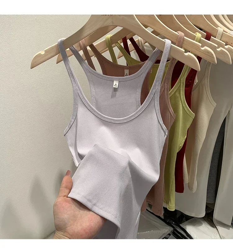 Layering Outerwear Tees 2026 Sommer Y2K Hot Girl Gestricktes Geripptes Damen-Camisole Figurformendes Ärmelloses Tanktop – Detail 22