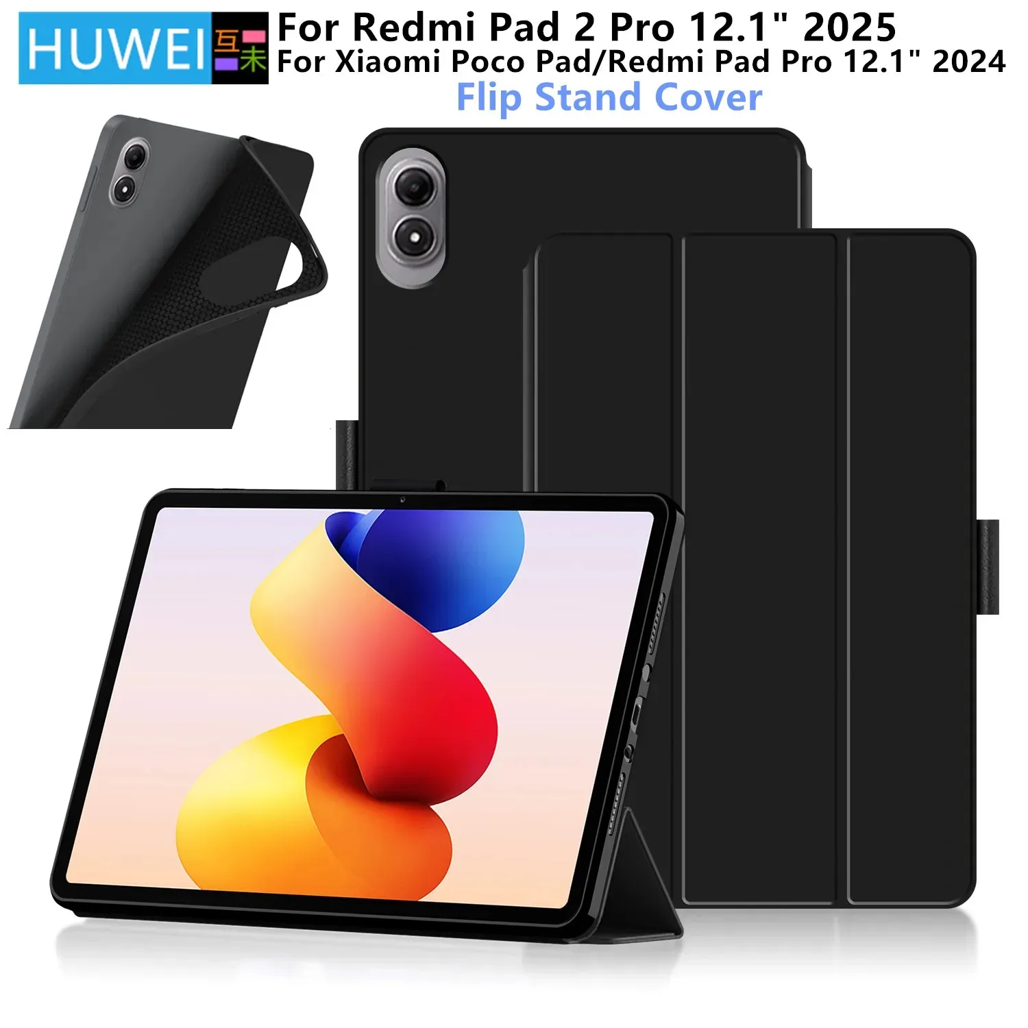 

HUWEI Case For Xiaomi Redmi Pad 2 Pro 12.1 inch 2025 Tablet Flip Stand Cover For Red Mi Pad 2 Pro Redmi pad 2 pro 12.1'' Case