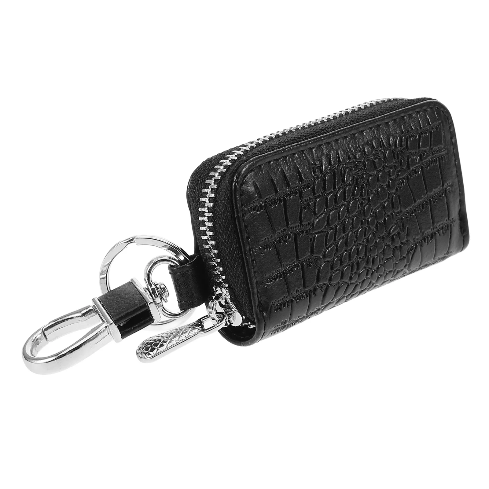 

Crocodile Texture Car Key Bag Zipper Small Key Pouch Protective Holder Stylish Organizer for Car Fobs Keychain Bag