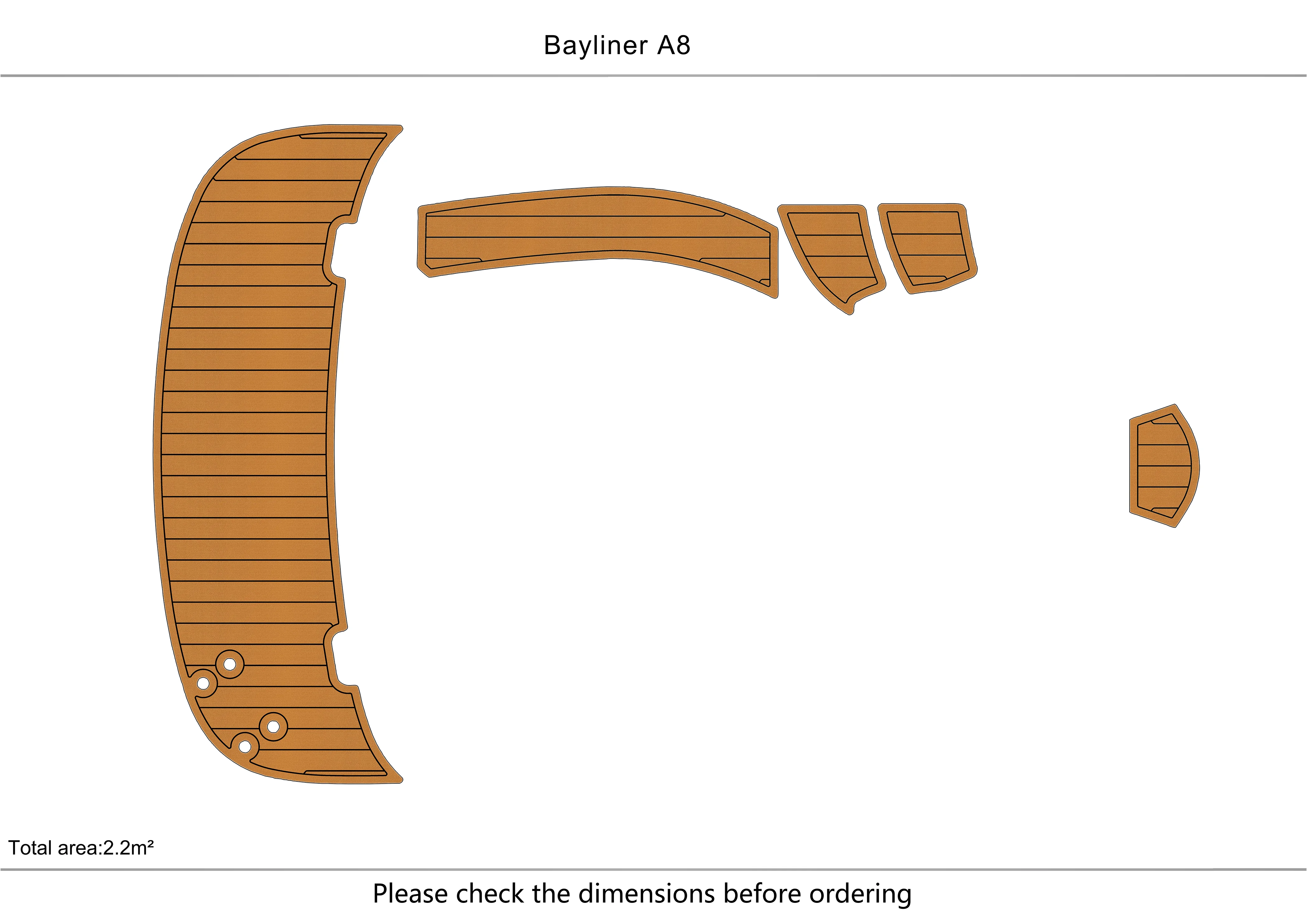 Eva foam Fuax teak seadek marine floor For Bayliner 2855 Custom Swim platform 1/4