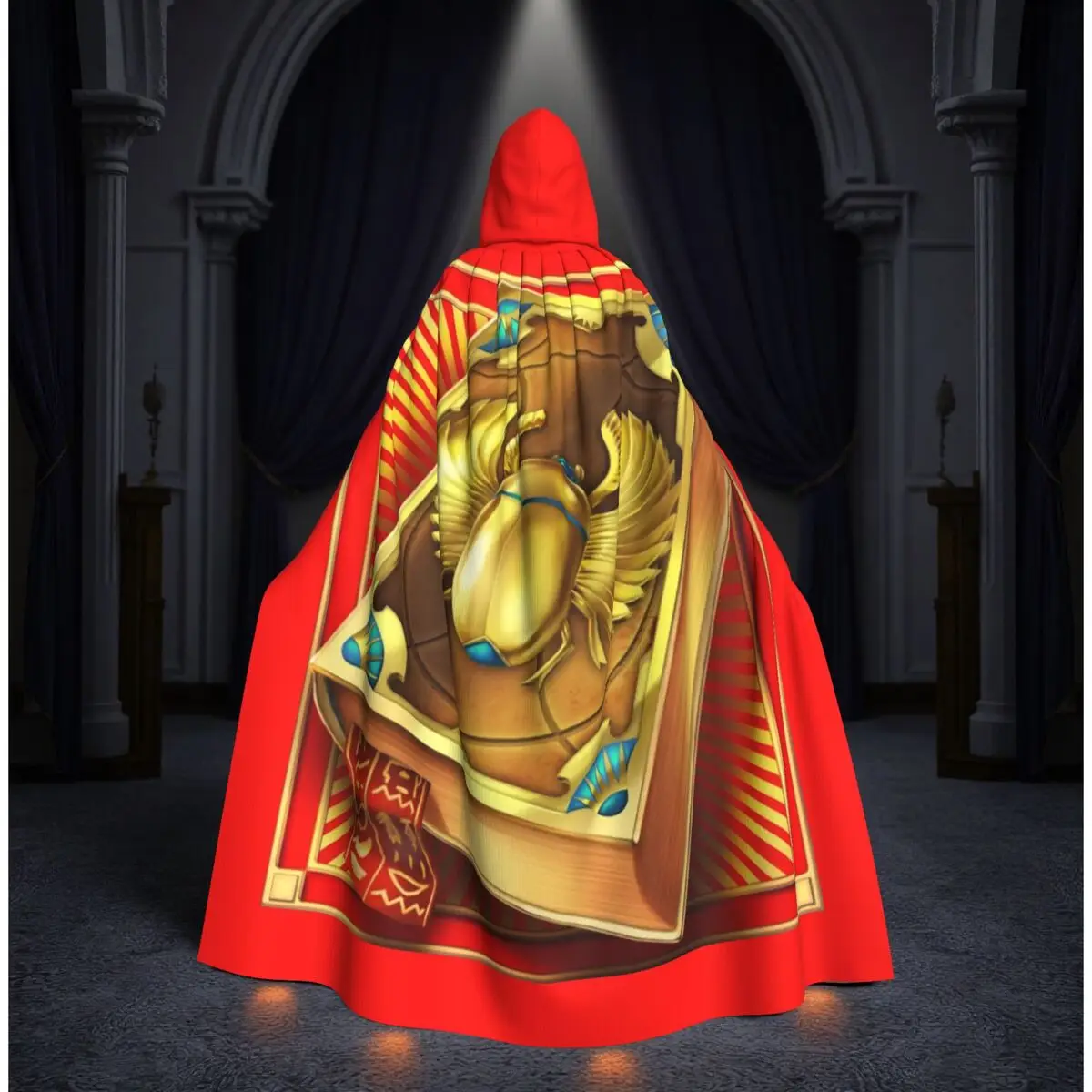 

Book Of Ra Long Hooded Cloak Witch Medieval Costume Cosplay Cape HalloweenCoat Adult Unisex