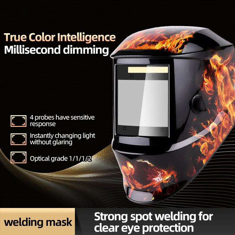 

New Ashbone Flame Shadow True Color Dual Power Supply Welding Protective Mask