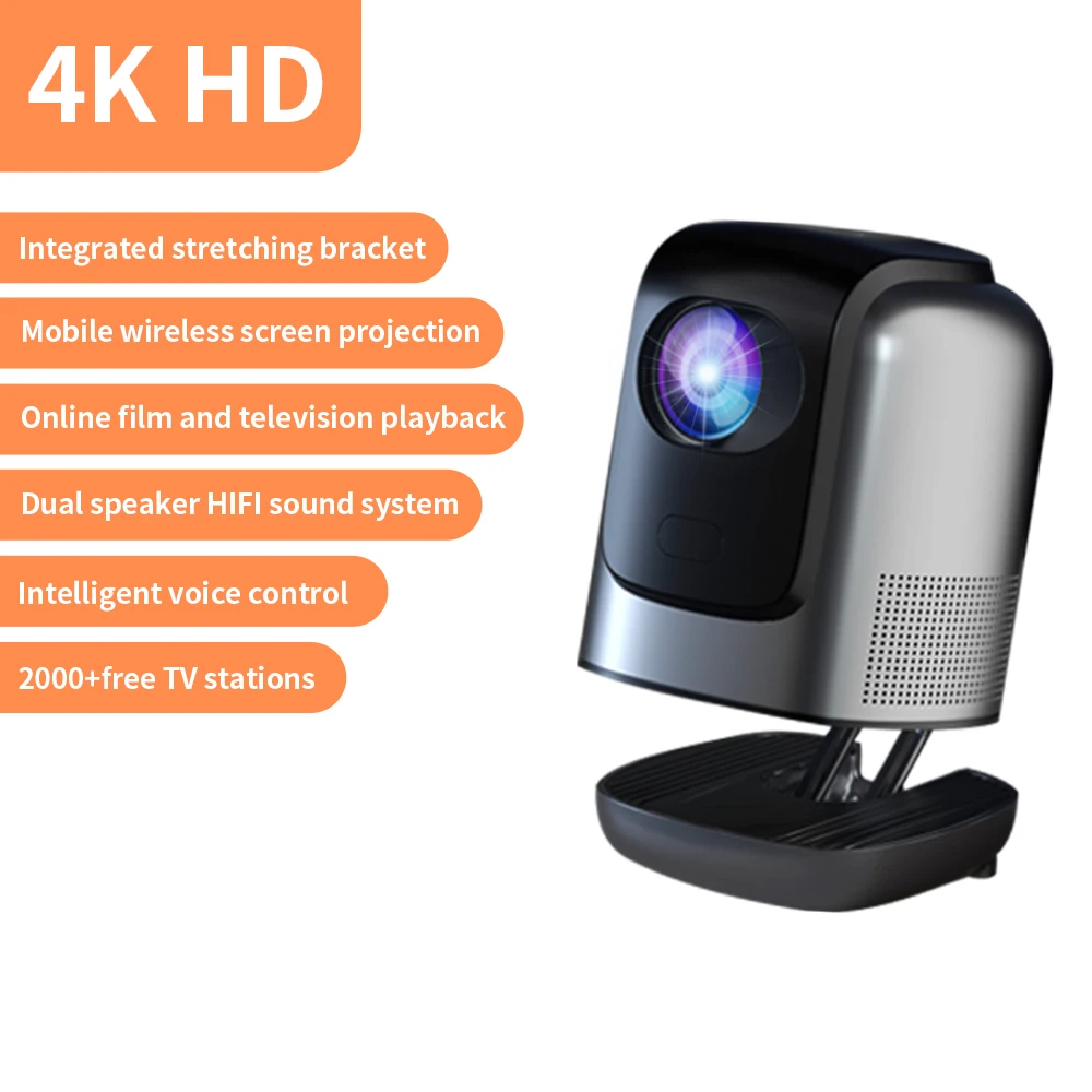 High Quality projector Android 4K screen Video 1080p LCD Smart Home Theater Mini wall-mounted projector