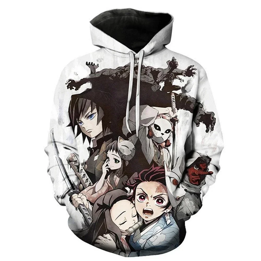 MINISO Kimetsu No Yaiba Demon Slayer Autumn Men Women Sweatshirts 3D Printed Casual Boys Girls Kids Hoodies Pullover Anime Coats