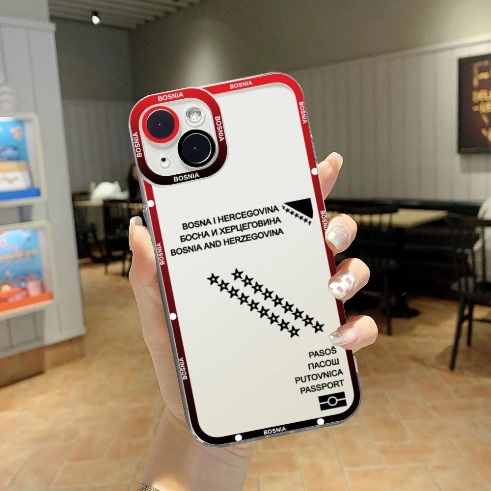 Чехол для телефона с паспортом Боснии и Герцеговины для IPhone 15 16 Pro Max 13 14 12 11 Pro Max Mini Angel Eyes, мягкий прозрачный чехол