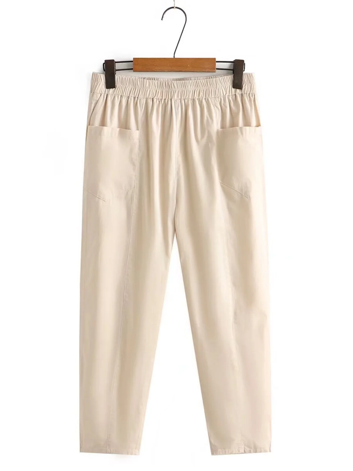 Pantaloni Harlan in vita elastica allentata semplice Pantaloni dimagranti a nove punti primavera da donna di grandi dimensioni OS206 Casual comodi