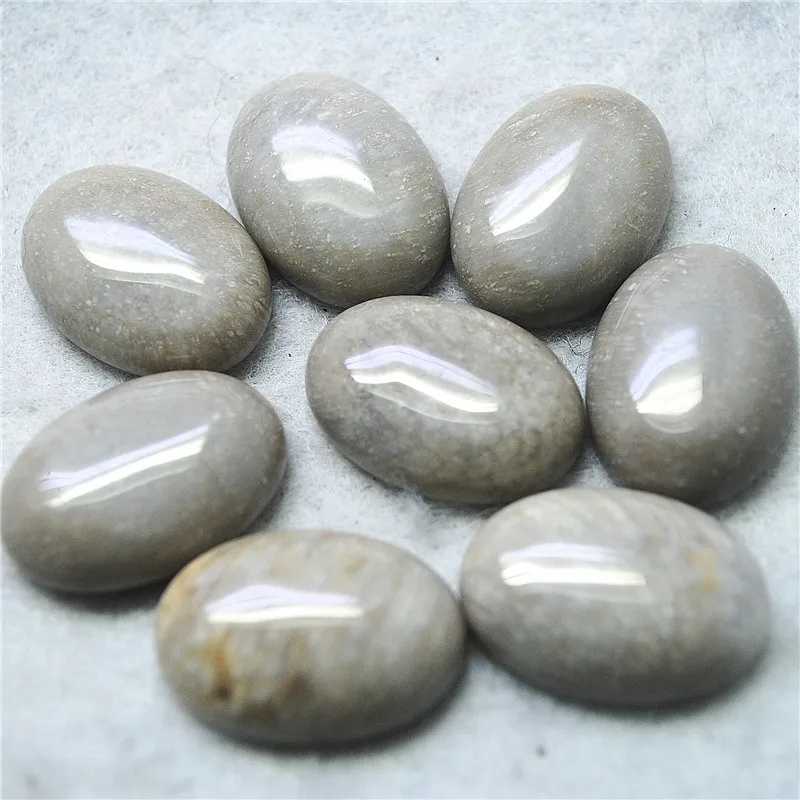 10 قطعة حجر جاسبر رمادي كبوشن 18X25 مللي متر الساخن بيضاوي الشكل للنساء دلايات المعلقات صنع جيد لديك