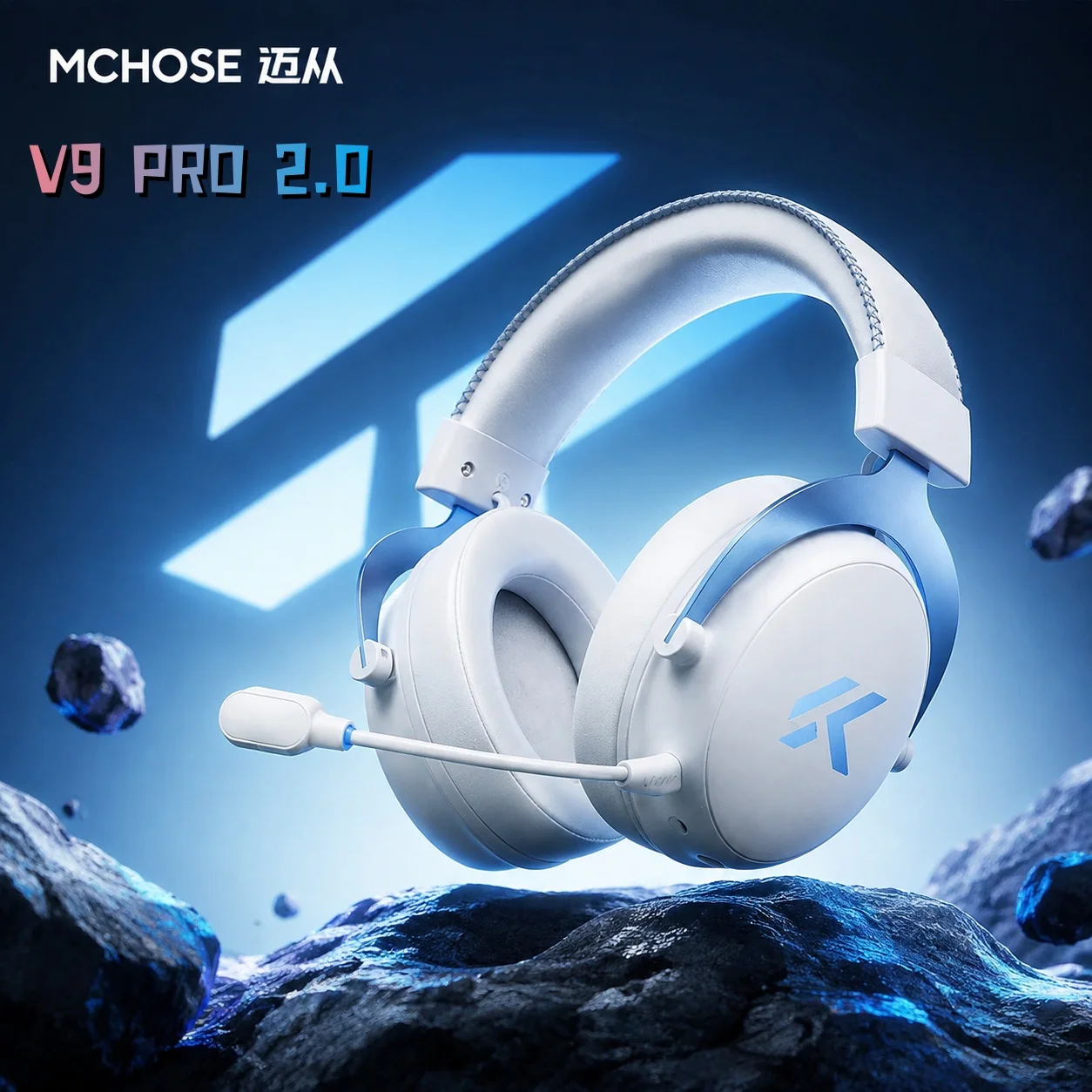 Mchose V9 Pro 2 0 Over Ear Gaming Headset Four Mode Wireless Bluetooth Wired Thx Audio 2000Mah Lightweight Pc Gaming Headphone