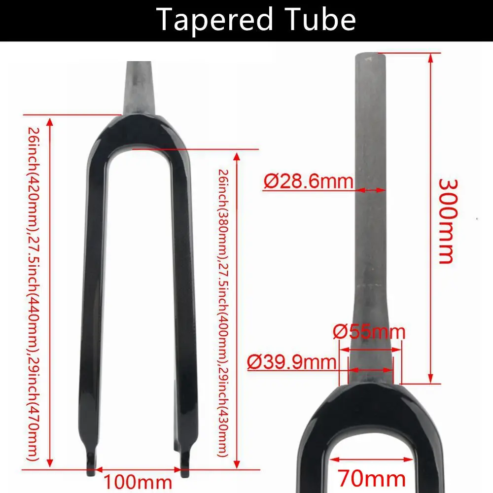 T800 Carbon Fibre Fork Mountain Bike Front Fork MTB Bicycle Parts 26er 27.5er 29er Quick Release 100x9mm