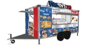 Manufacturer's Big Promotion Customizable Long Rectangular Stainless Steel Fast Food Truck Sticker for Hotel Coffee Services