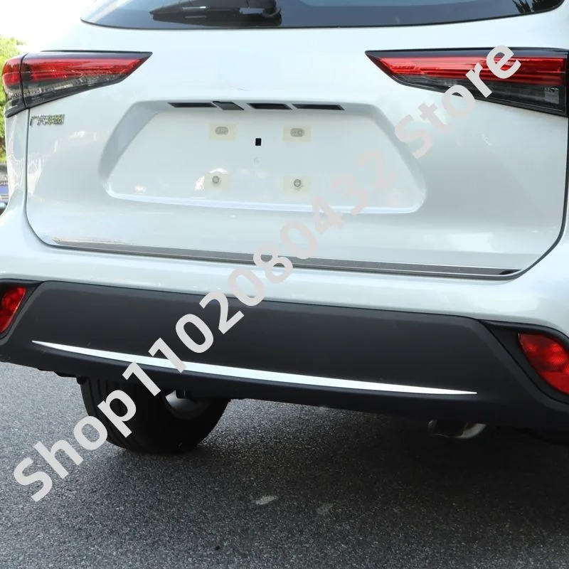 for Toyota Highlander 2022 ailgate Rear Door Bottom Cover Molding Trim Stainless Steel back door trim car Accessorie