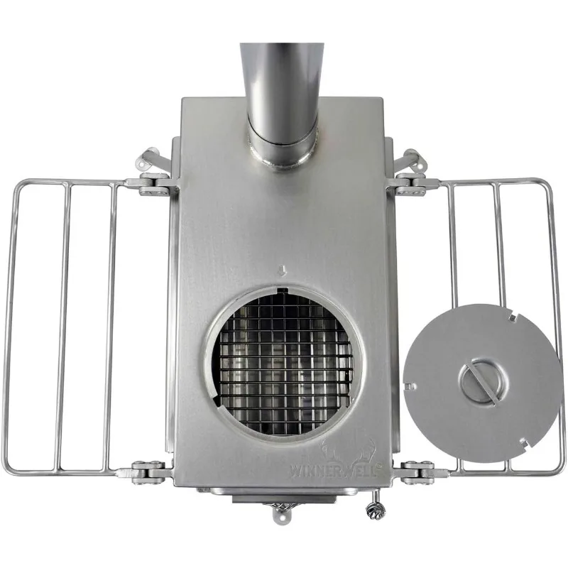 Woodlander Double-View Medium Tent Stove  800 Cubic Inch Firebox  Stainless Steel Construction  Includes Chimney Pipe