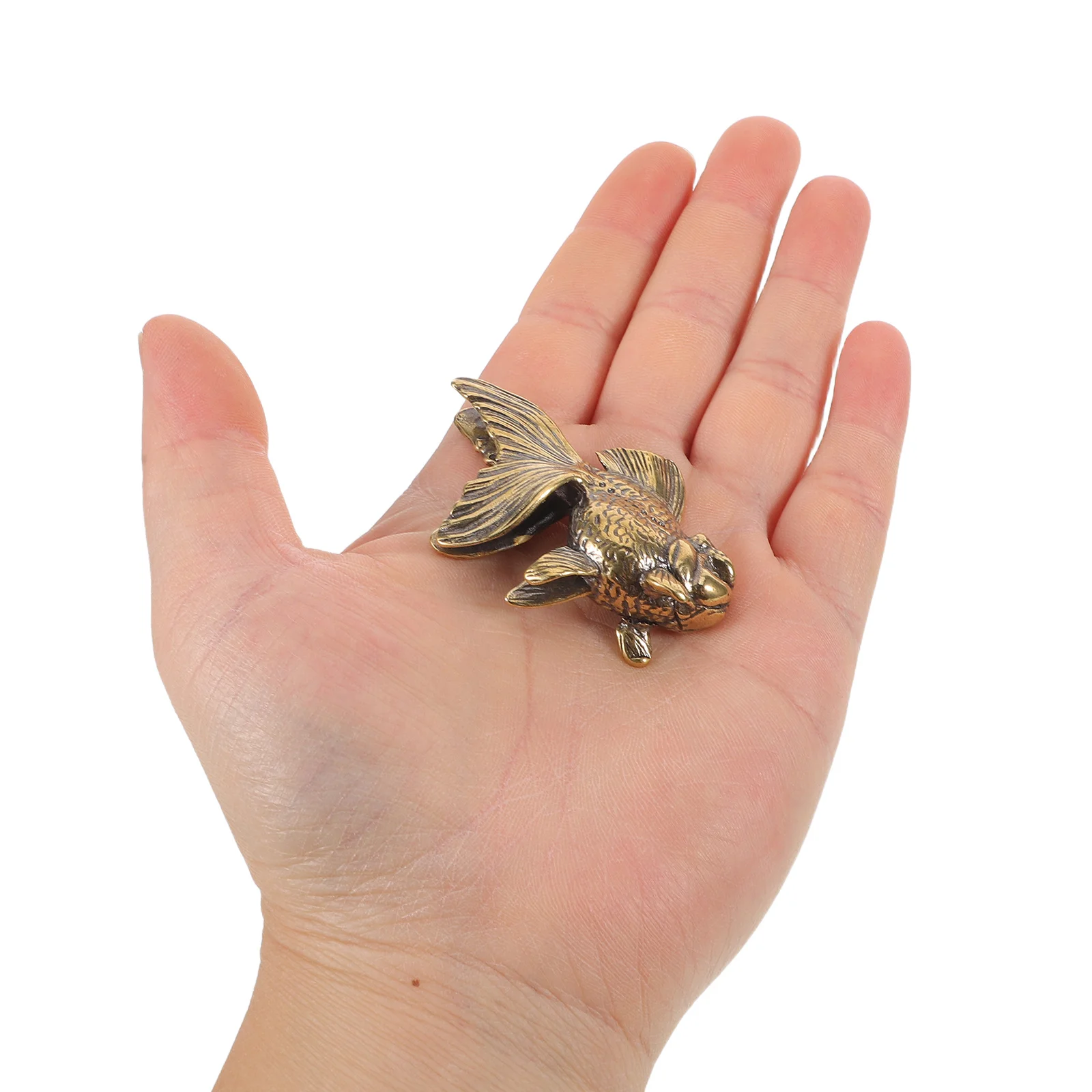 

Brass Koi Fish Statue Mini Goldfish Decorative Animal Ornament For Desktop Tea Table Home Office Vintage Brass Decoration