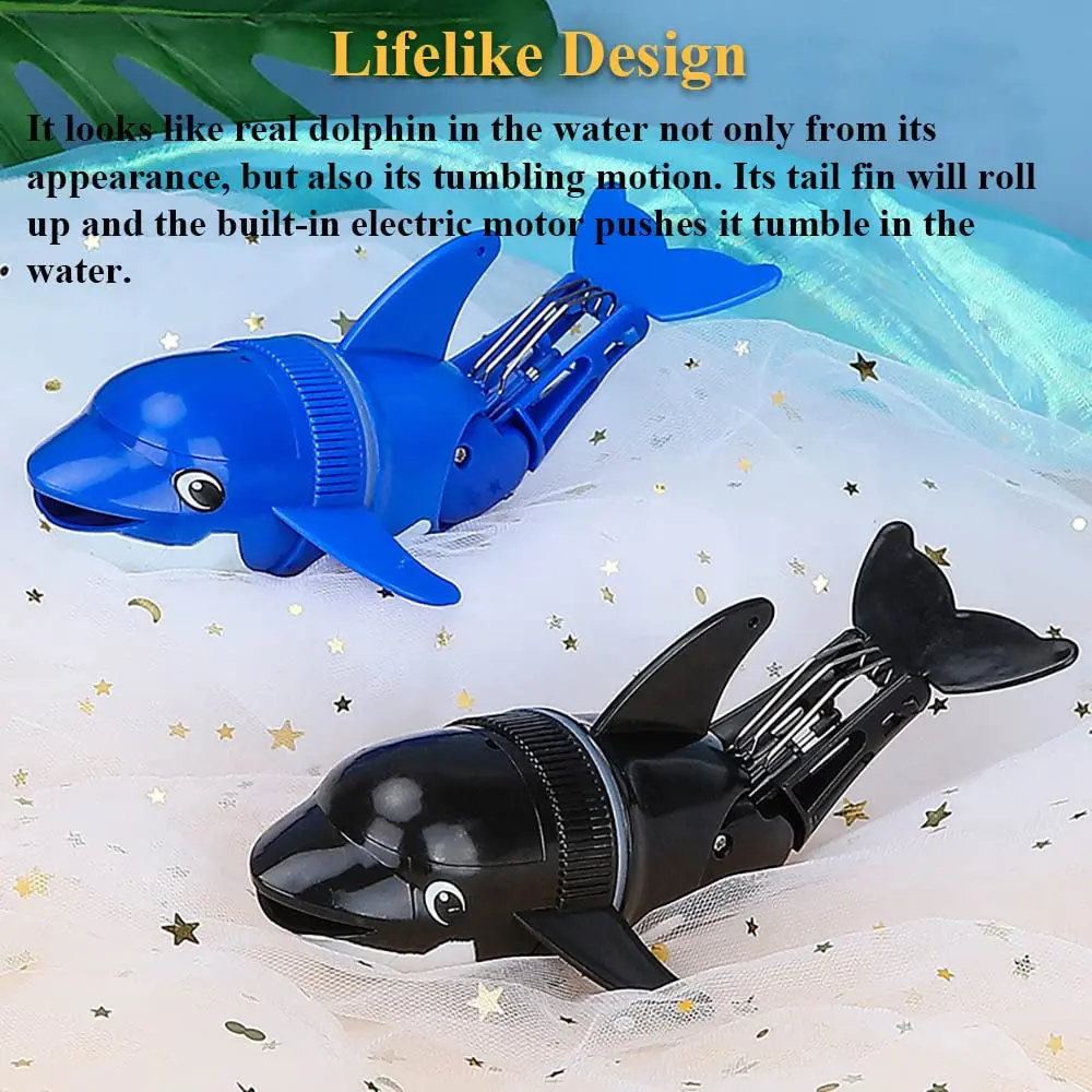 لعبة حمام دولفين دوارة كهربائية للأطفال - لعبة حوض استحمام السمك مع رذاذ الضوء والماء، لعبة مياه السباحة هدية للأطفال