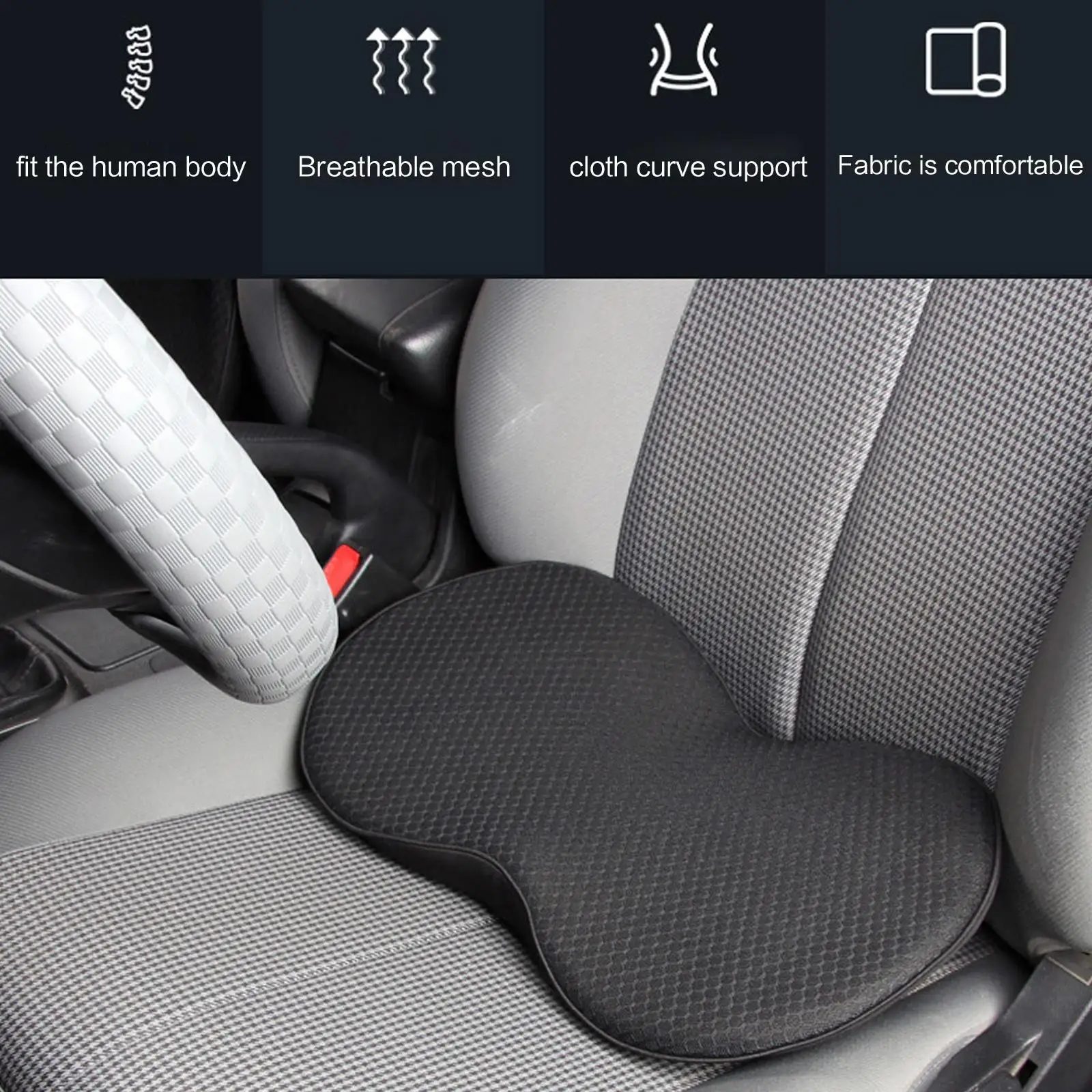 2 In 1 Multifunctional Car Seat Cushion With Memory Foam And Lumbar Support Memory Foam Car Seat Pad Breathable Driver Seat Pad