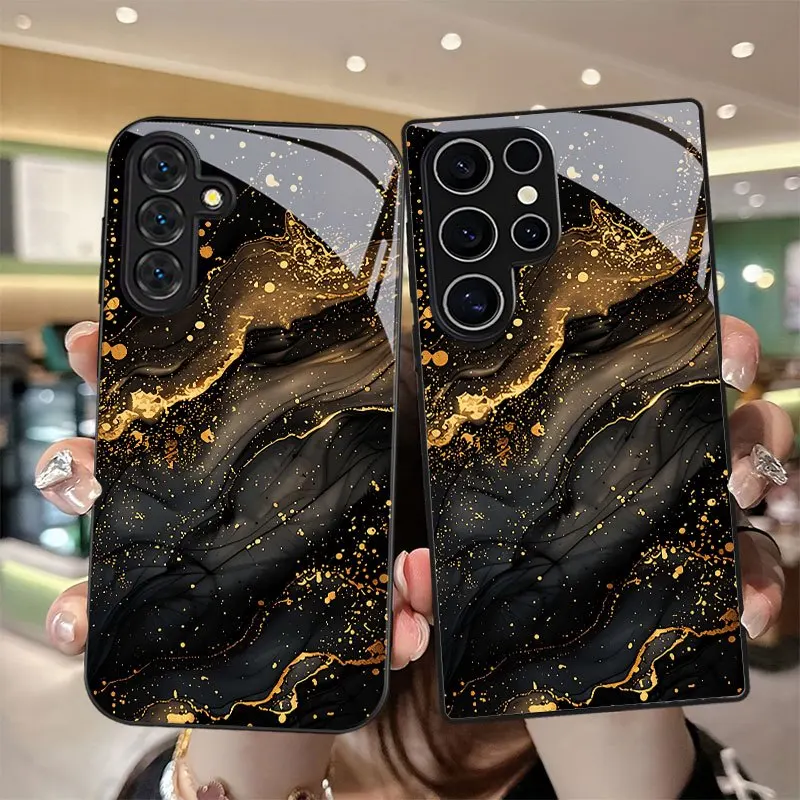 Phone Case - Black Fluid Abstract Print Phone Case for Samsung Galaxy A04S/A05S/A06/A07/A10/A11/A12/Drop