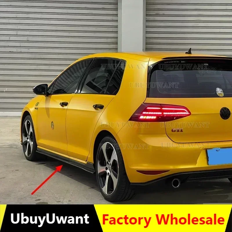 For VW Golf 7 MK7 Golf 7.5 MK7.5 TSi TDi R-Line 2014-2017 GOLF 4PCS T C R Style ABS Racing Car Bodykit Side Skirts