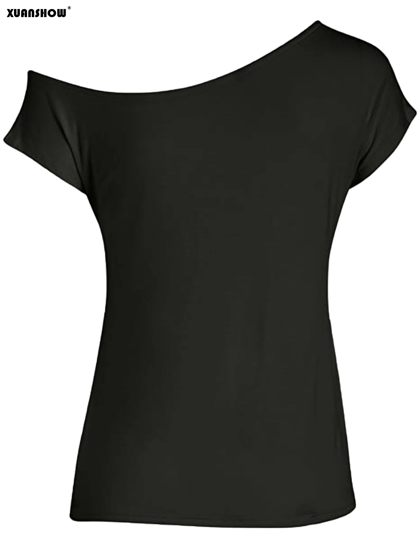 Modisches Damen Off-Shoulder T-Shirt 90er Retro Grafik Bedrucktes Kurzarm-Oberteil für Freizeitkleidung – Detail 7
