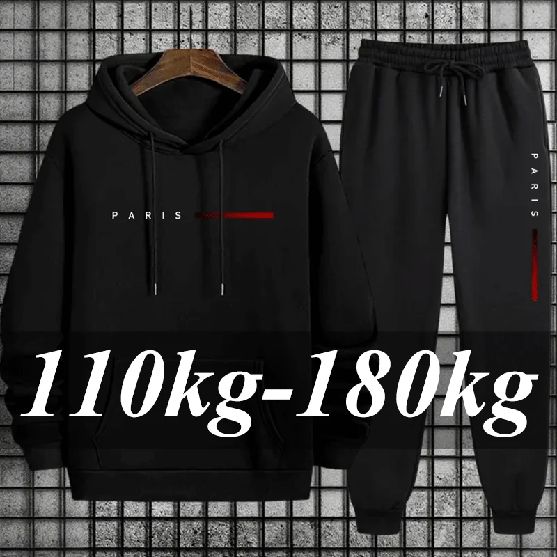Men's Tracksuit Hoodies Pants Plus Size Autumn Winter Daily Casual Sporty Jogging Suit Fashion Sweatshirt Outfit Male Sports Set