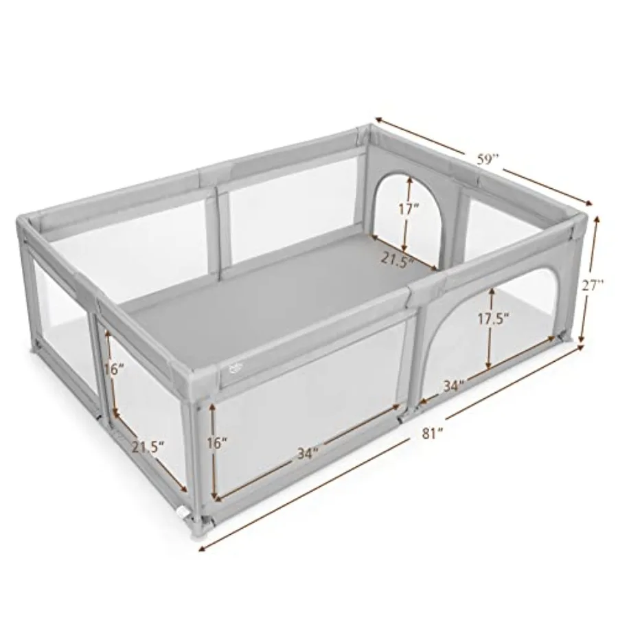 روضة لعب للأطفال الصغار، روضة لعب كبيرة جدًا للأطفال الصغار في الداخل والخارج مع كرات المحيط، مقبض أكواب شفط غير قابلة للانزلاق