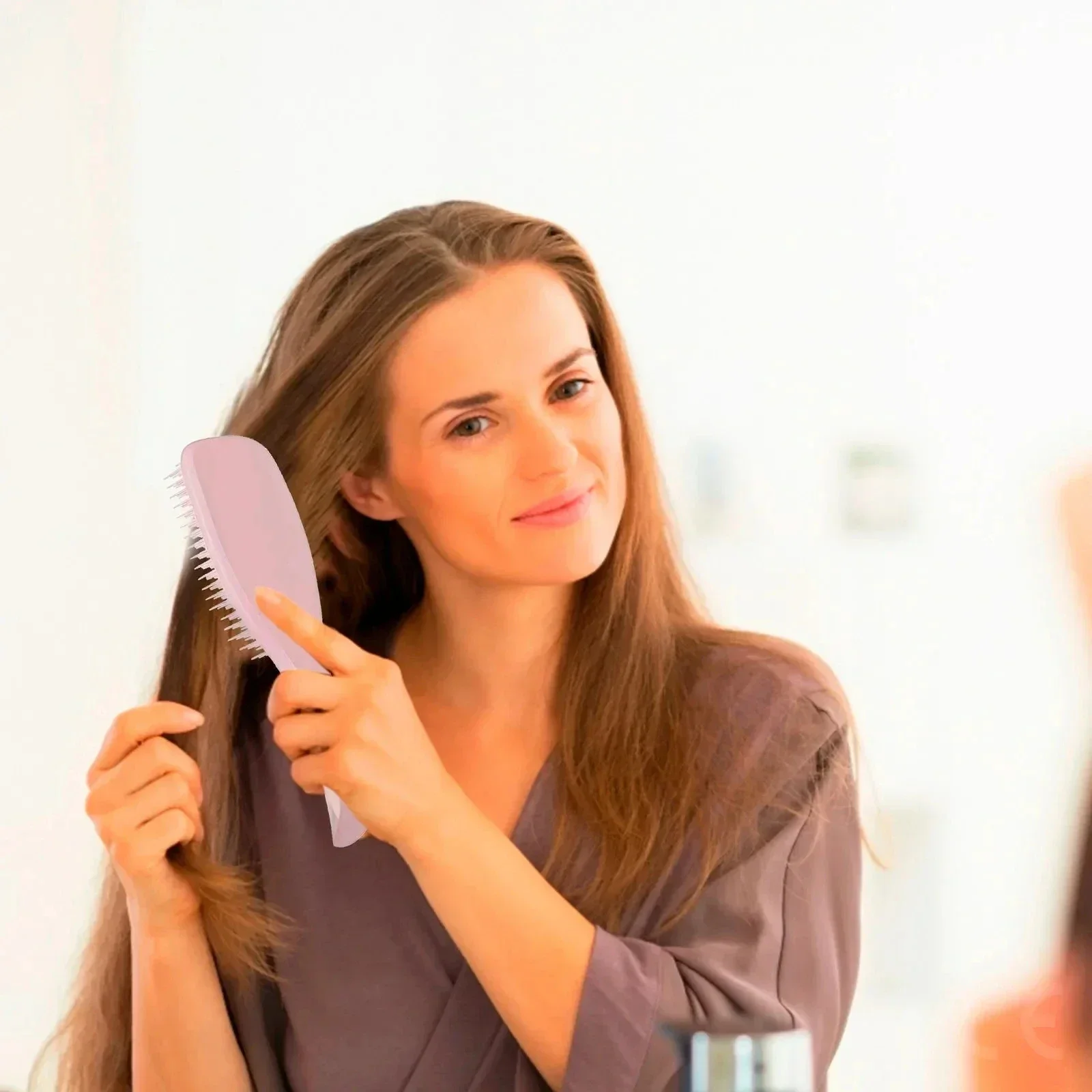 فرشاة تدليك لفك تشابك فروة الرأس - لتصفيف الشعر المجعد والعناية، أداة صالون فرشاة تنعيم الشعر للسيدات #4