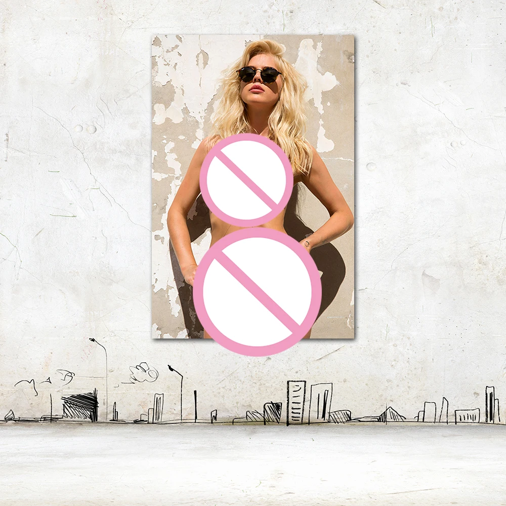 Canvas Painting Beautiful Blonde Woman Posters and Prints Wall Art Pictures for Boy Bedroom Home Decor