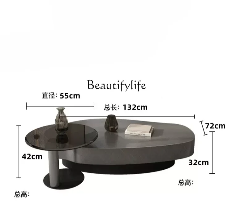 

Oval Coffee Table Living Room Home Modern Creative Designer Stainless Steel Tea Table Minimalist Style