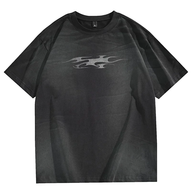 

100% хлопок, футболка с короткими рукавами в стиле ретро, мужская новая летняя повседневная свободная футболка