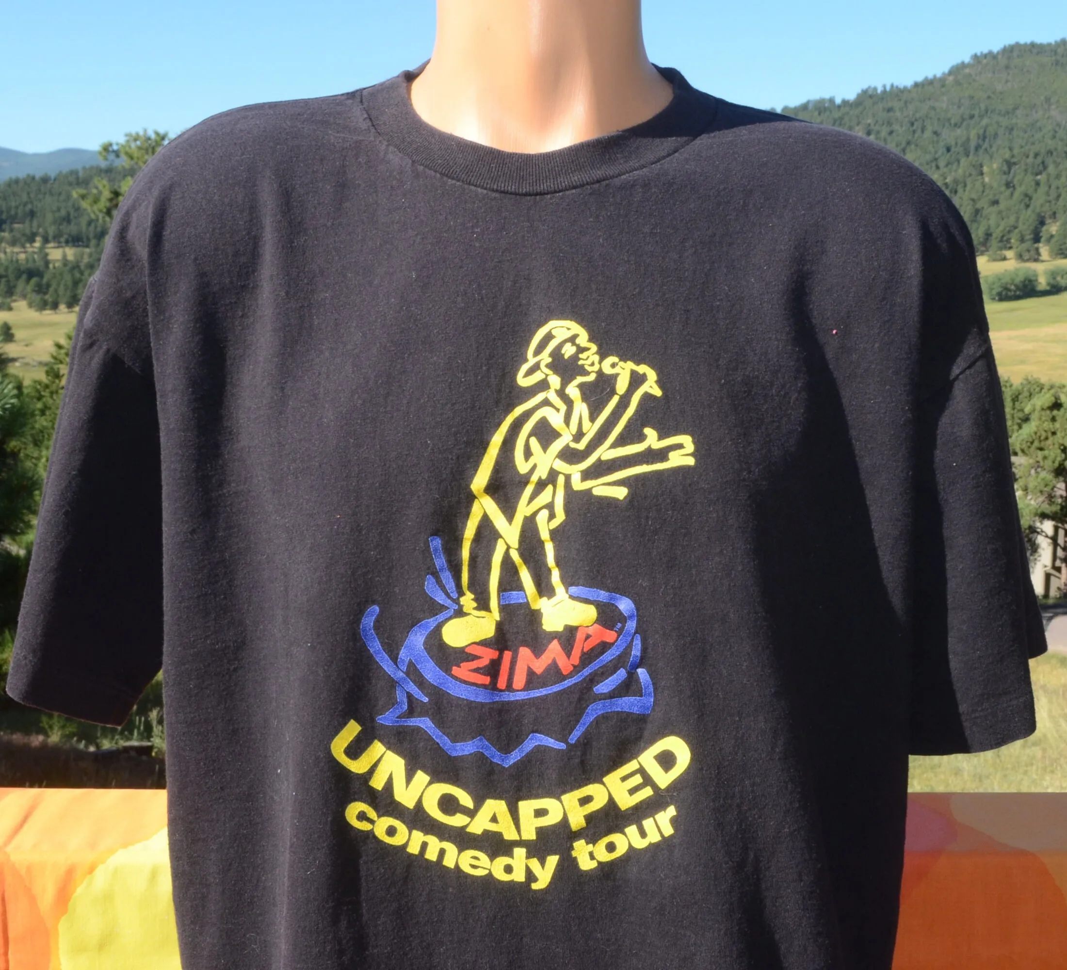 vintage 90s t shirt ZIMA UNCAPPED comedy tour comic comedian stand up tee XL Large