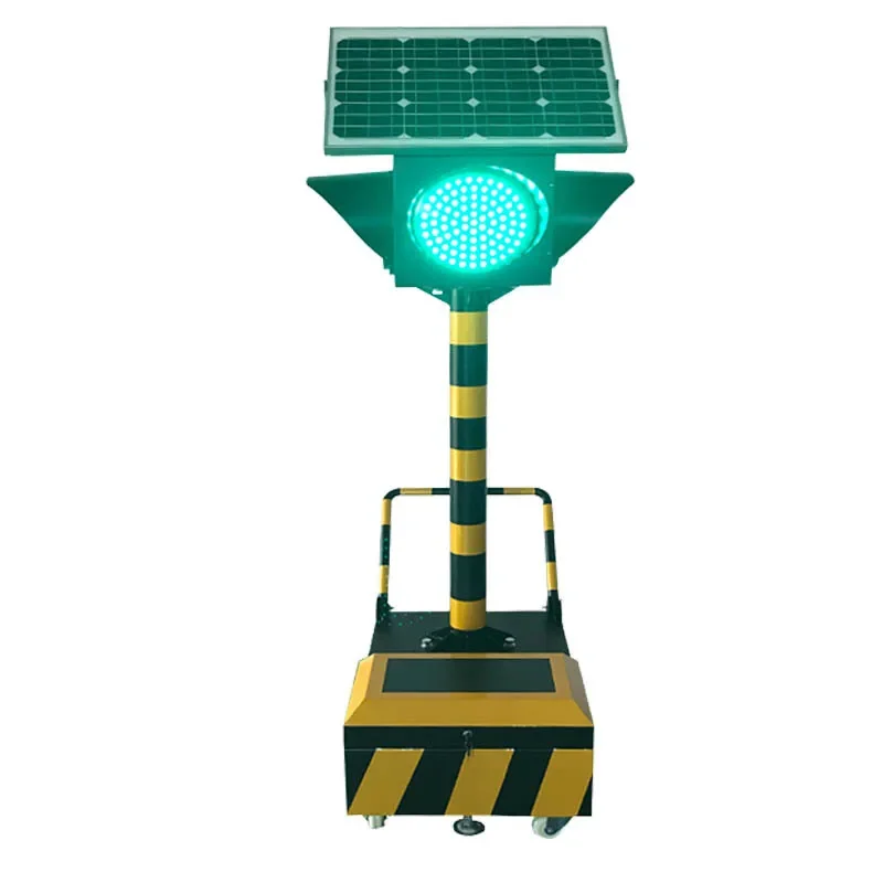 

Solar mobile traffic light integrated temporary movable four-sided intersection