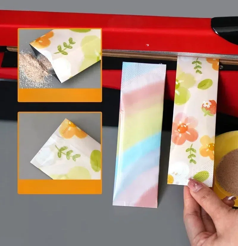 50 Stück heißversiegelbare kleine Aluminiumfolienbeutel mit offener Oberseite, feuchtigkeitsbeständig, flacher Verpackungsbeutel für Kaffeebohnenpulver mit Tränenkerbeutel – Detail 5