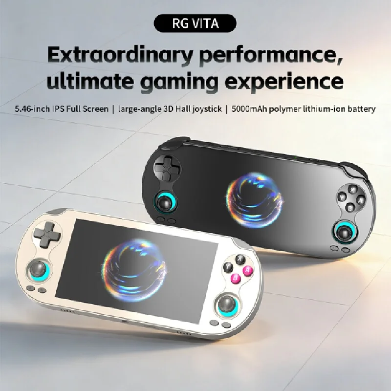 Retro Game Console Rg Vita Handheld Game Console 5.46 Inch Ips Full Screen Unisoc T618 Portable Video Game Player Tv Output Play