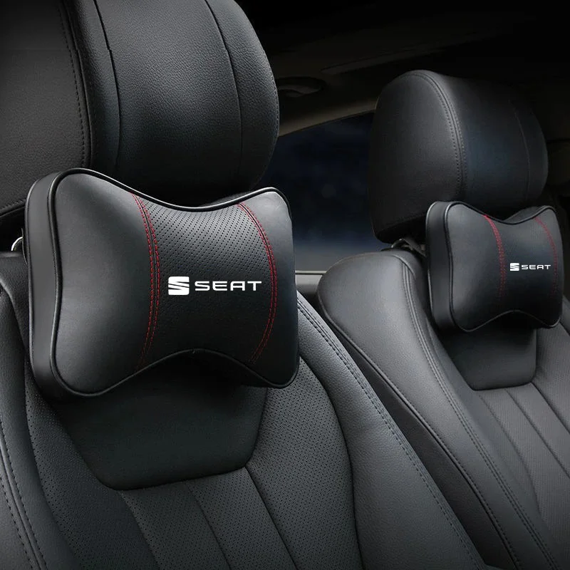 PU-Leder Autositz Kopfstütze Nackenkissen Kopfstützenpolster für Seat FR Leon Ibiza Altea Exe 5f Mk2 TARRACO Innenraumzubehör