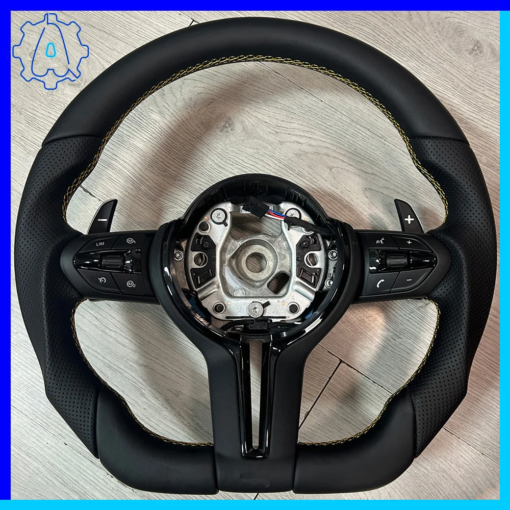 

Yellow stitching leather sports steering wheel M logo For BMW F30 F31 F32 F10 F20 F07 F35 F36 F48 F01 E46 E60 E90