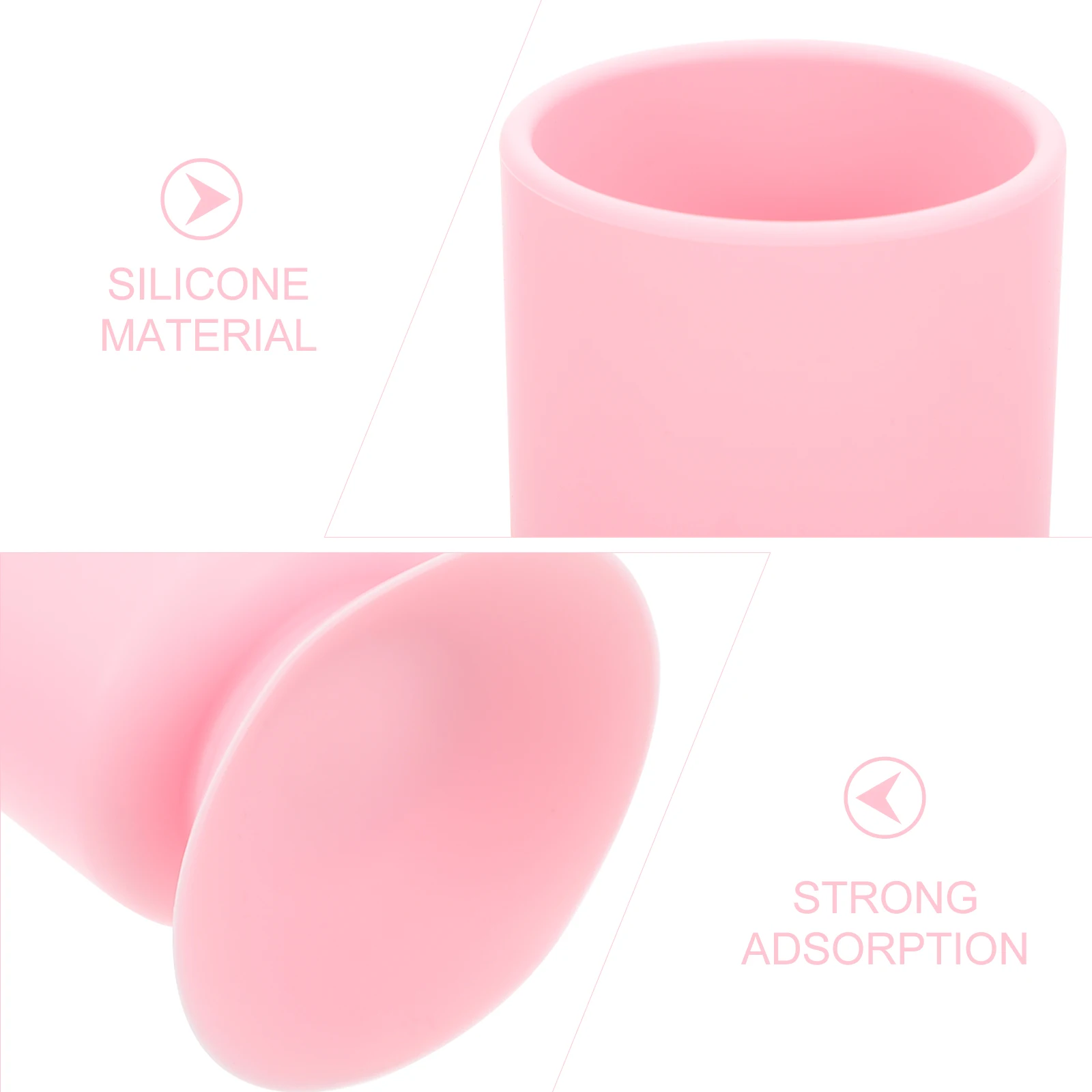 

Suction Pink Silicone Makeup Brush Organizer Pen Holder Grooming Utensils Storage Cosmetics Accessory Container