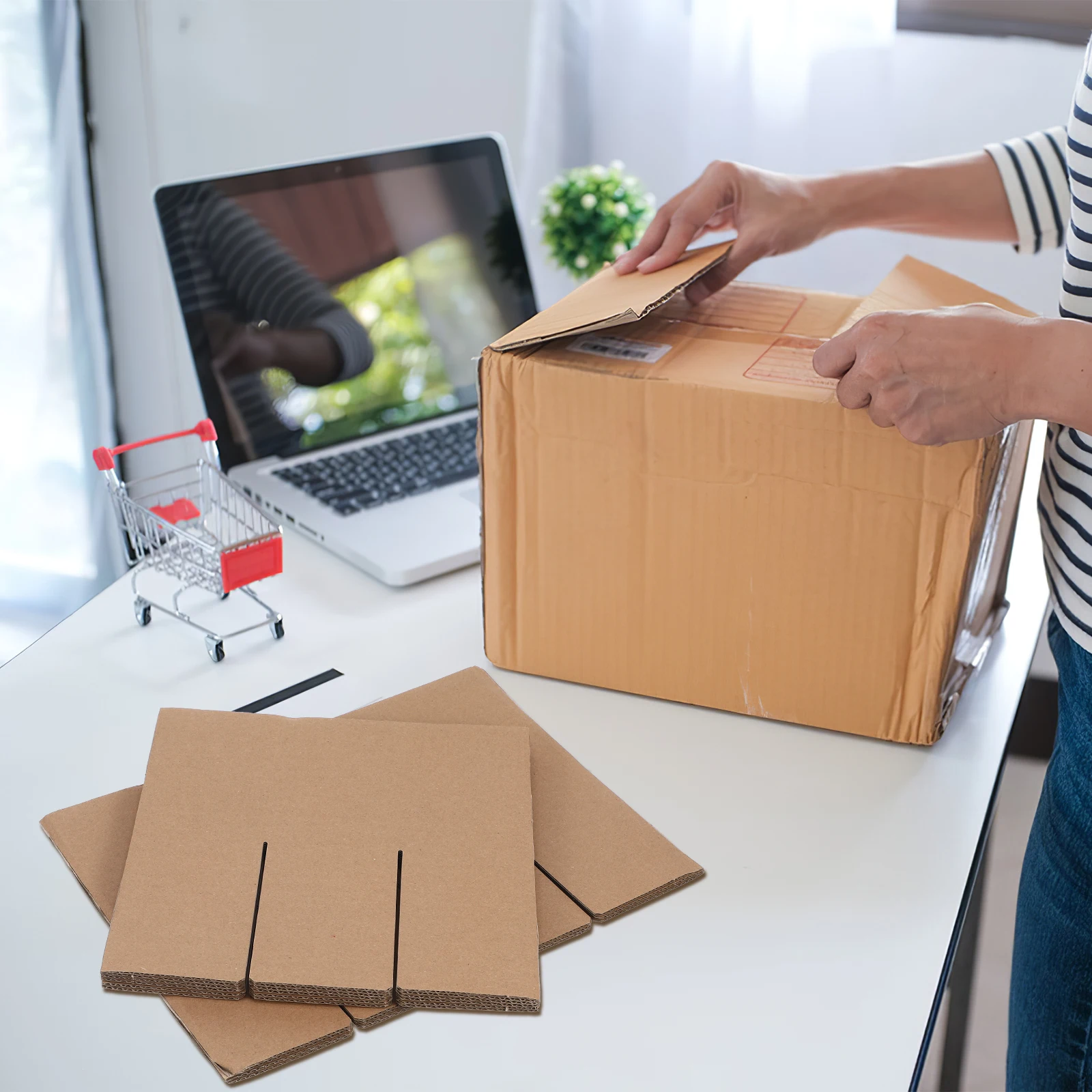 5-teiliges Wellpappe-Box-Trennblätter für den Versand, Gitter-Einsatz-Set, robuster Schutz für zerbrechliche Gegenstände, Glasplatten-Verpackungs-Organizer