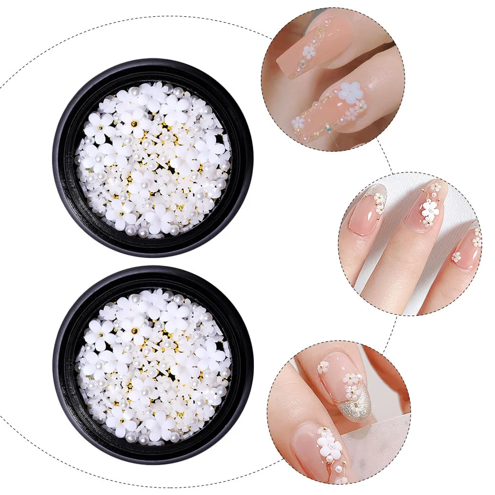 2Pcs Floral Nail Art Charms Easy to Apply Creative Manicure Ornament for DIY Nail Design Fascinating Look Special Occasion