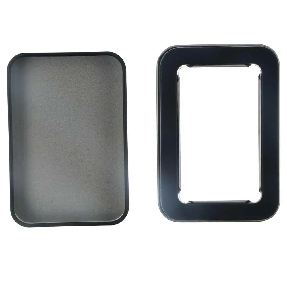 صندوق قصدير متعدد الألوان مع غطاء نافذة شفاف، صندوق مجوهرات مستطيل، علبة عرض فنية للأظافر، علبة حلوى فارغة، صندوق معدني