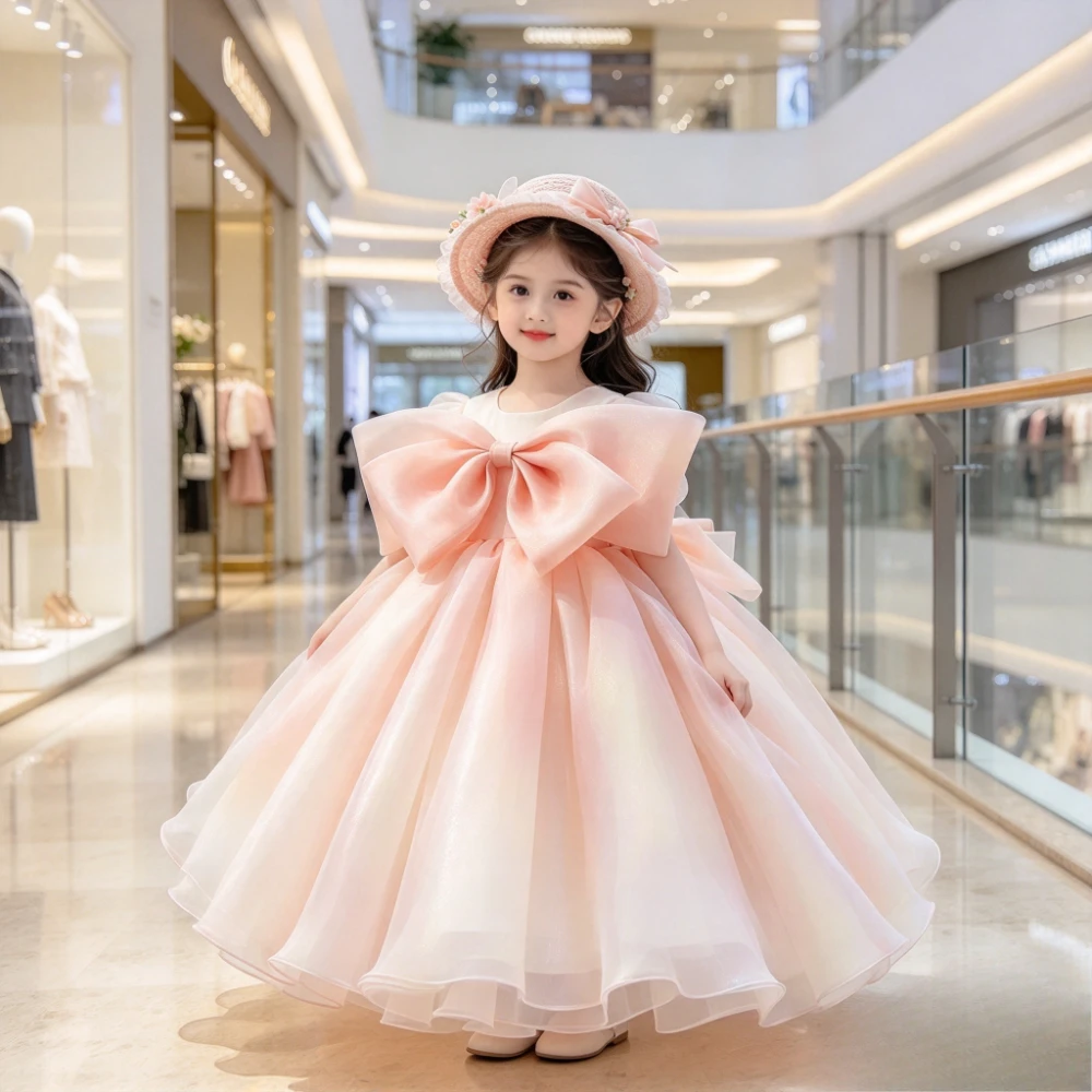 2026 New Kids Girls Princess Dress Costume ChildrenGirl Performance Dresses Outfit Pageant Gown Toddler Birthday Party Flower