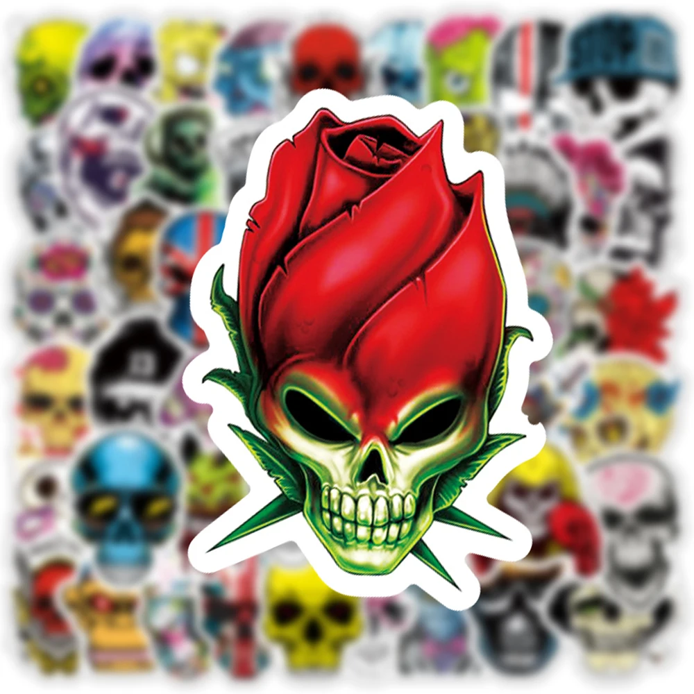 10/30/50PCS Horror Art Skull Stickers Gothic Style Cool Graffiti Decals For Motorcycle Phone Laptop Suitcase Waterproof Sticker