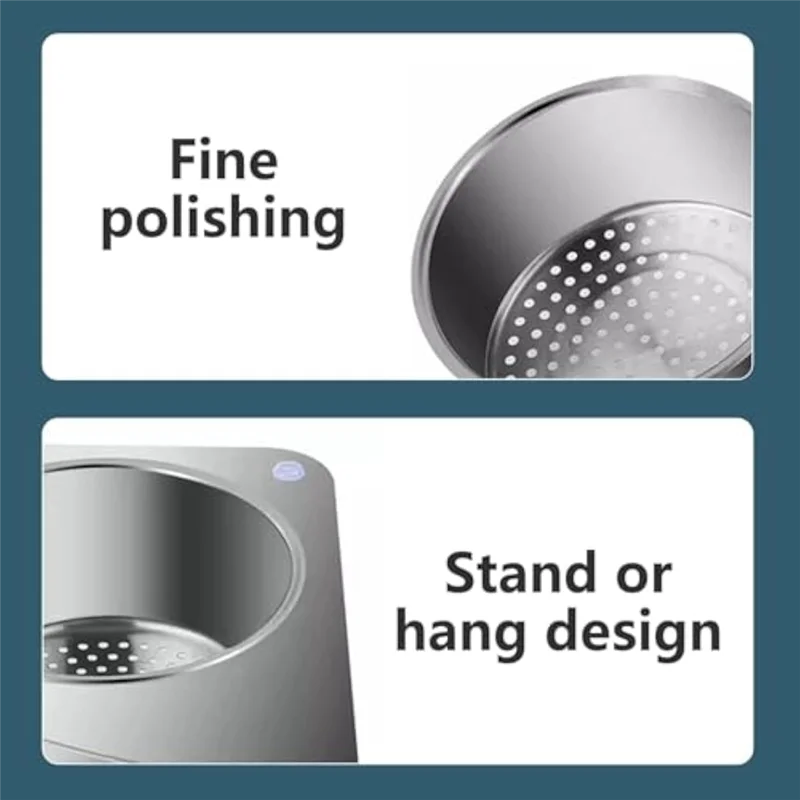 A88E-Stainless Steel Drain Basket For Kitchen Sink Drain Basket For Kitchen Easy To Filter Kitchen Waste