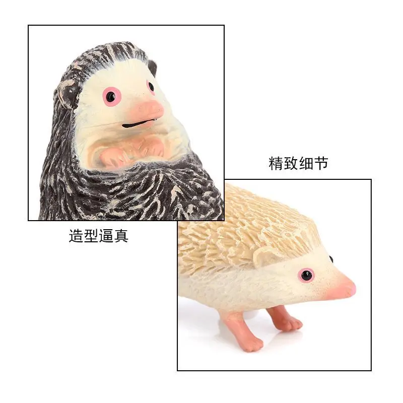 Simulation of wild mini hedgehog plastic animal model, thorn group stealing melon badger hedgehog mouse, early education cogniti