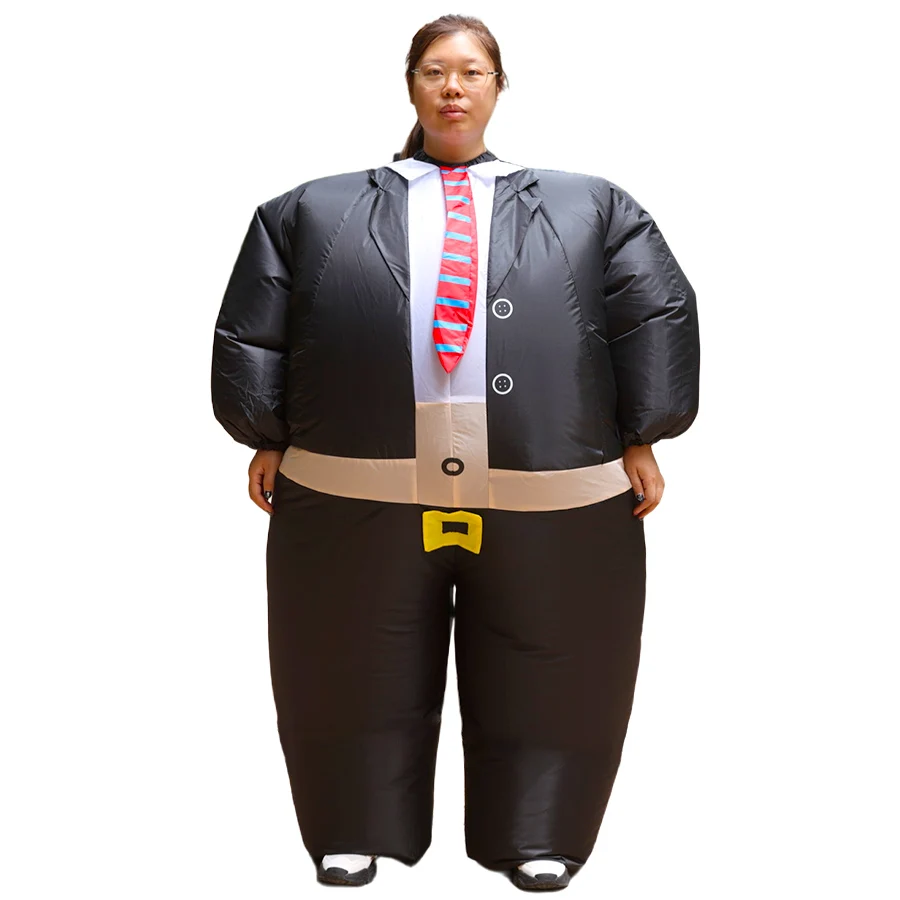 성인용 거대한 뚱뚱이 의상 남성 코스프레 의류 비즈니스맨 재미있는 드레스업 연례 파티 장난 파티 사회적 장난 소품