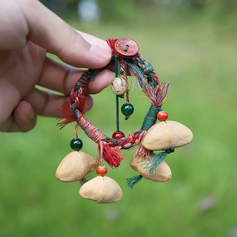 Natural Plant Fruit Shell Bracelet,Retro Wind Chime Sound Healing Bracelet For Women Fashion Bracelet Accessories