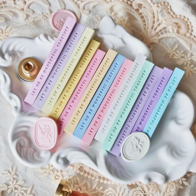 10pcs Handmade DIY Matte Lacquer Wax Strip, Macaron Square Mixed Color for Wedding Invitation Gift Ornament Decoration