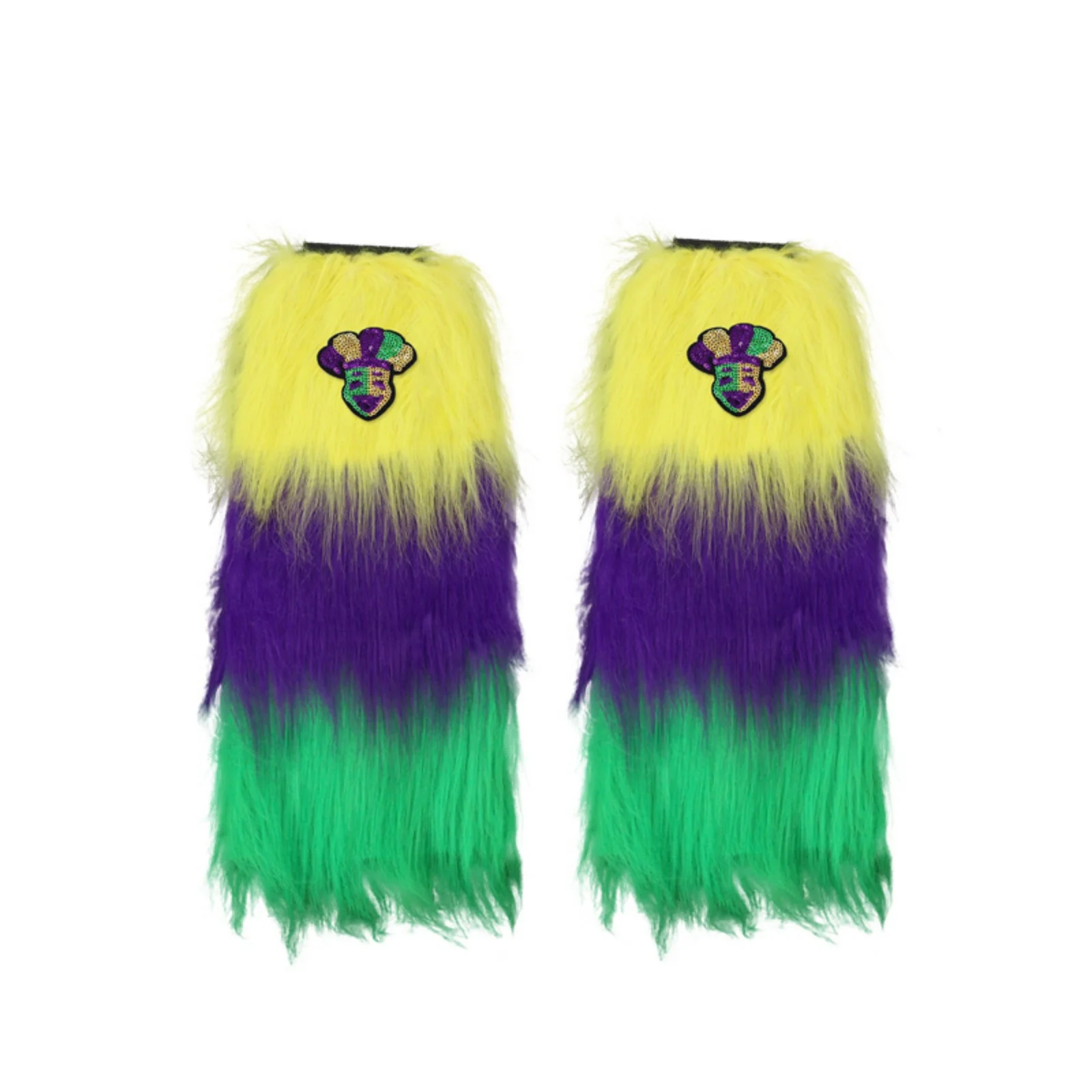 Calentadores de piernas de felpa de tres colores para mujer, trajes de actuación de vestir de noche, calentadores de piernas de otoño, moda de baile de carnaval