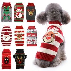 Fashion Dog Clothes Christmas Deer Knitted Sweater Chihuahua Bichon Outfit Coat Puppy Warm Jacket Autumn Winter Pet Clothing