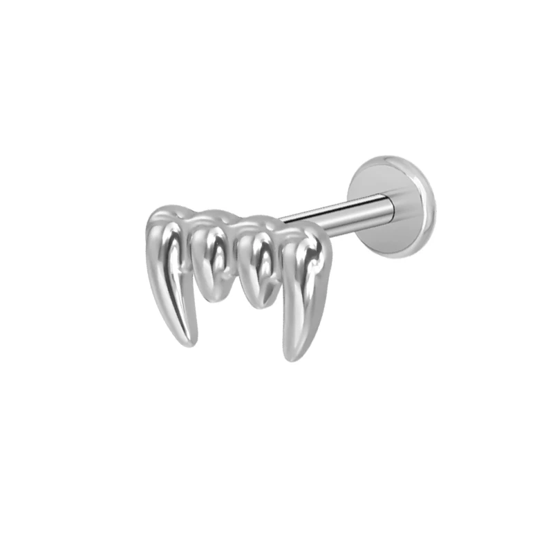 ASTM F136 Titanium Ear Lip Studs with CZ Paved Top
