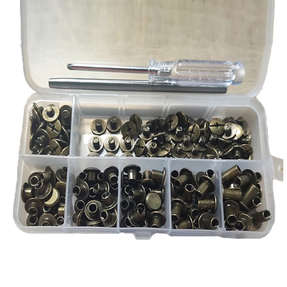 

100 set DoubleSided Rivets Leather Craft Diy Set For Bags Shoes Belts Luggage Decorative Accessories Gift